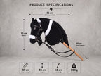 Black Stick Horse Toy, Elegant Midnight Hobby Horse for Kids Pretend Play, Fluffy Halter Included, Horse Lover Gift