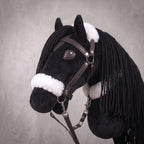Black Stick Horse Toy, Elegant Midnight Hobby Horse for Kids Pretend Play, Fluffy Halter Included, Horse Lover Gift