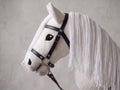 White Stick Horse Toy, Elegant Hobby Horse for Kids Pretend Play, Long White Mane, Black Halter Included, Horse Lover Gift