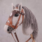 Light Gray Stick Horse Toy, Elegant Hobby Horse for Kids Pretend Play, Charcoal Mane, Black Halter Included, Horse Lover Gift