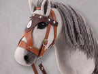 Light Gray Stick Horse Toy, Elegant Hobby Horse for Kids Pretend Play, Charcoal Mane, Black Halter Included, Horse Lover Gift